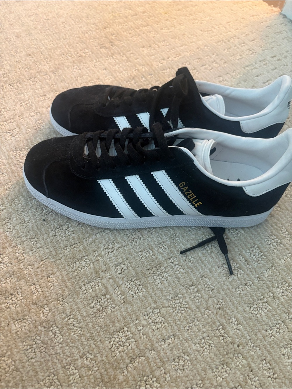 adidas Gazelle Black and White Suede Sneakers